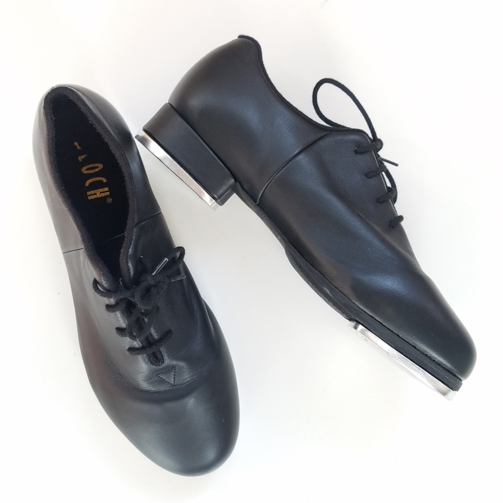 BLOCH Sync Tap Black Leather Adult Lace up Tap dance shoes Size 8